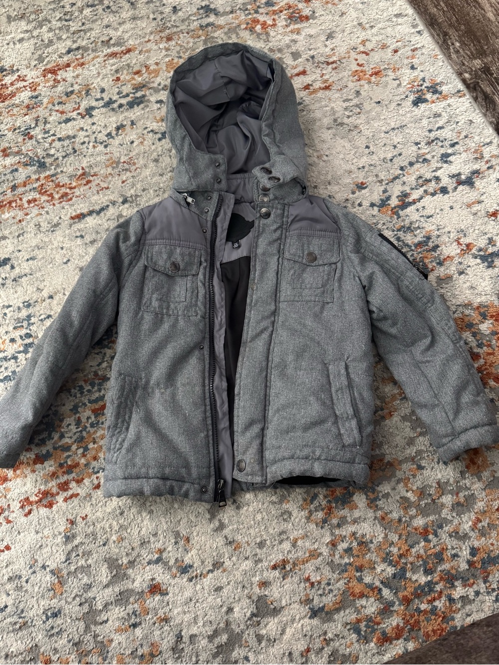 Urban Republic Boys Grey Hooded Puffer Jacket